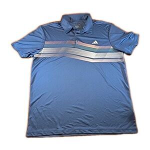 Adidas Golf Polo Shirt Men's Core Chest Stripe Short Sleeve Navy LARGE